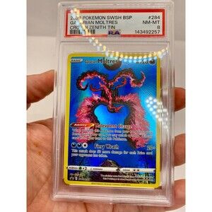GALARIAN MOLTRES CROWN ZENITH TIN POKEMON SWSH BLACK STAR PROMO 2023 284 PSA 8